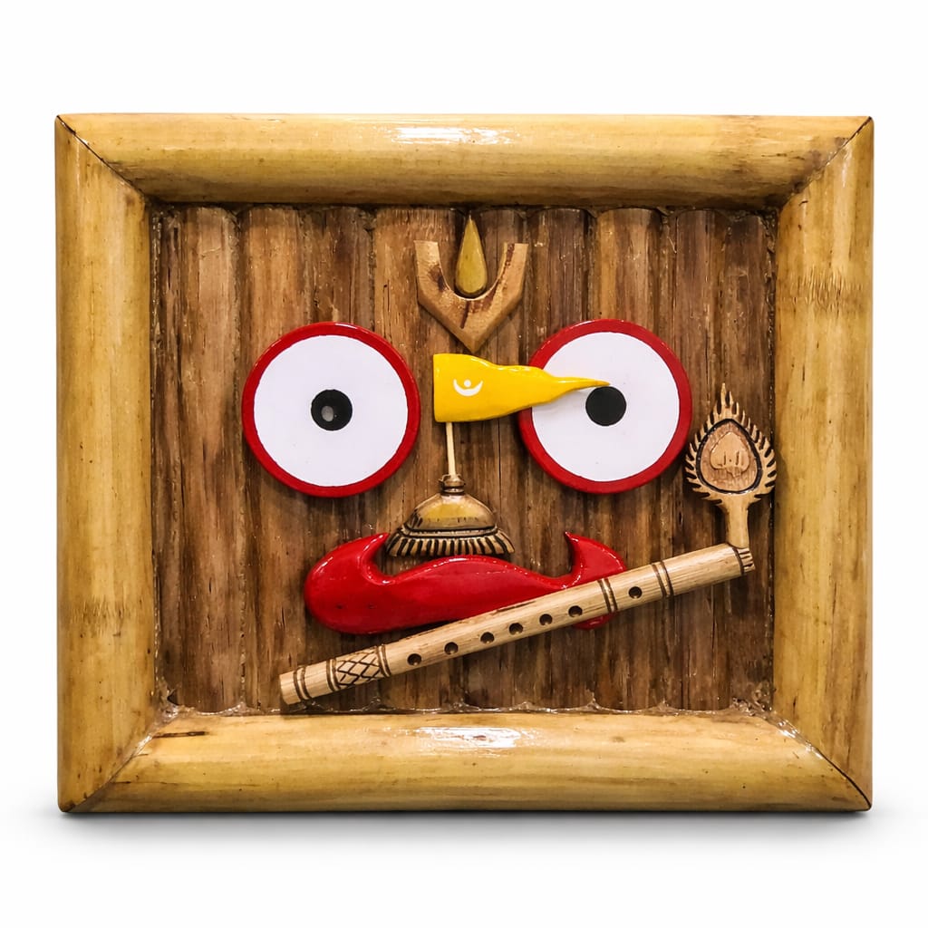 WOODEN HAND MADE JAGANNATH 13"WX12"H