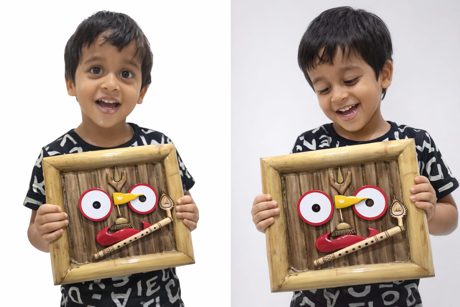 WOODEN HAND MADE JAGANNATH 13"WX12"H